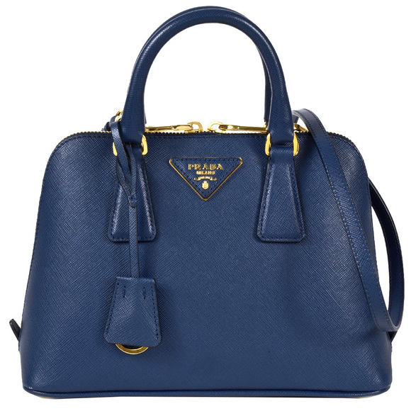 Prada Promenade Handbag 2way Saffiano Blue - Picture 1 of 7